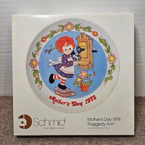Raggedy Ann 1978 Mother's Day Collector Plate In Box Schmid 3rd Edition